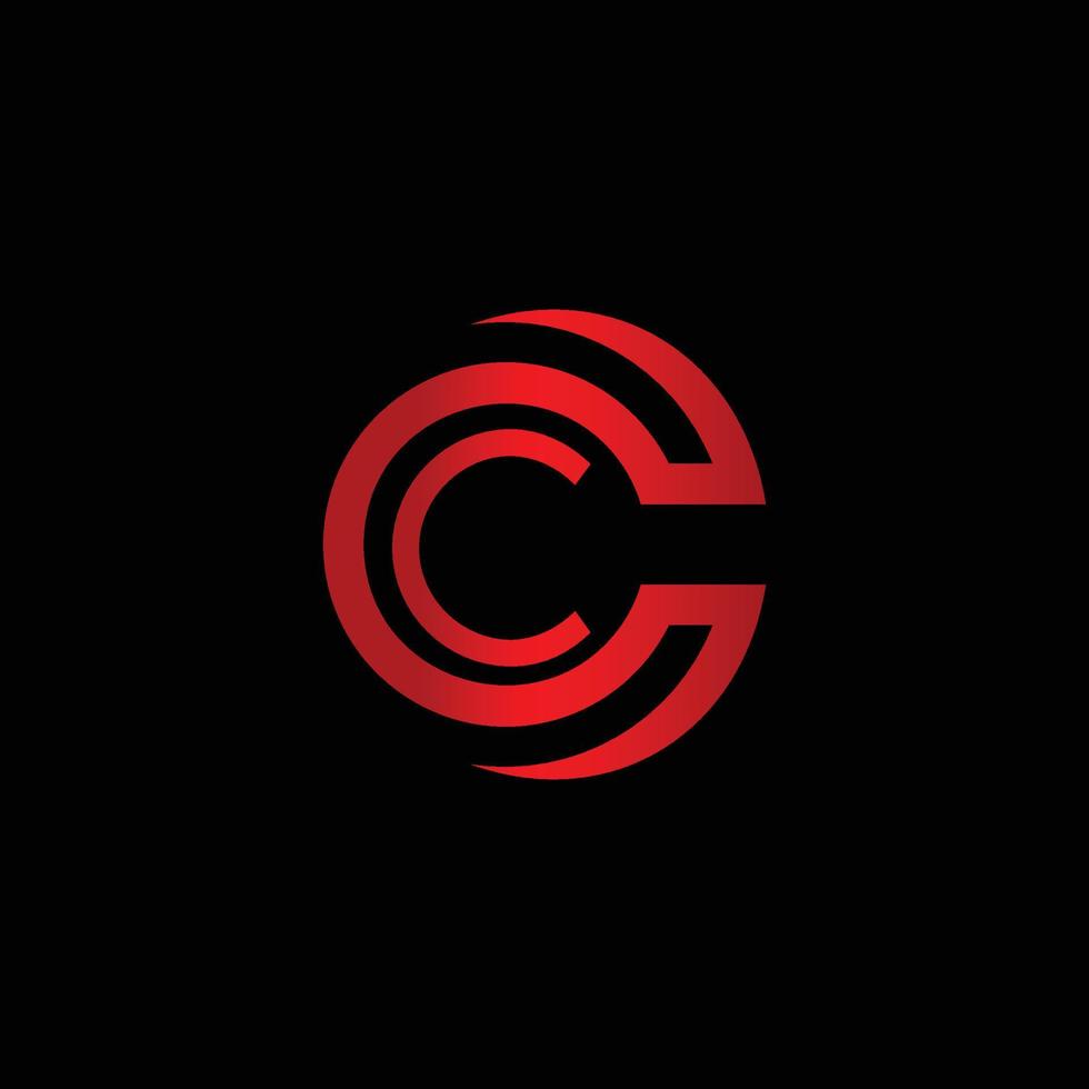 c logotipo creativo moderno alfabeto mínimo letra inicial marca monograma editable en formato vectorial vector