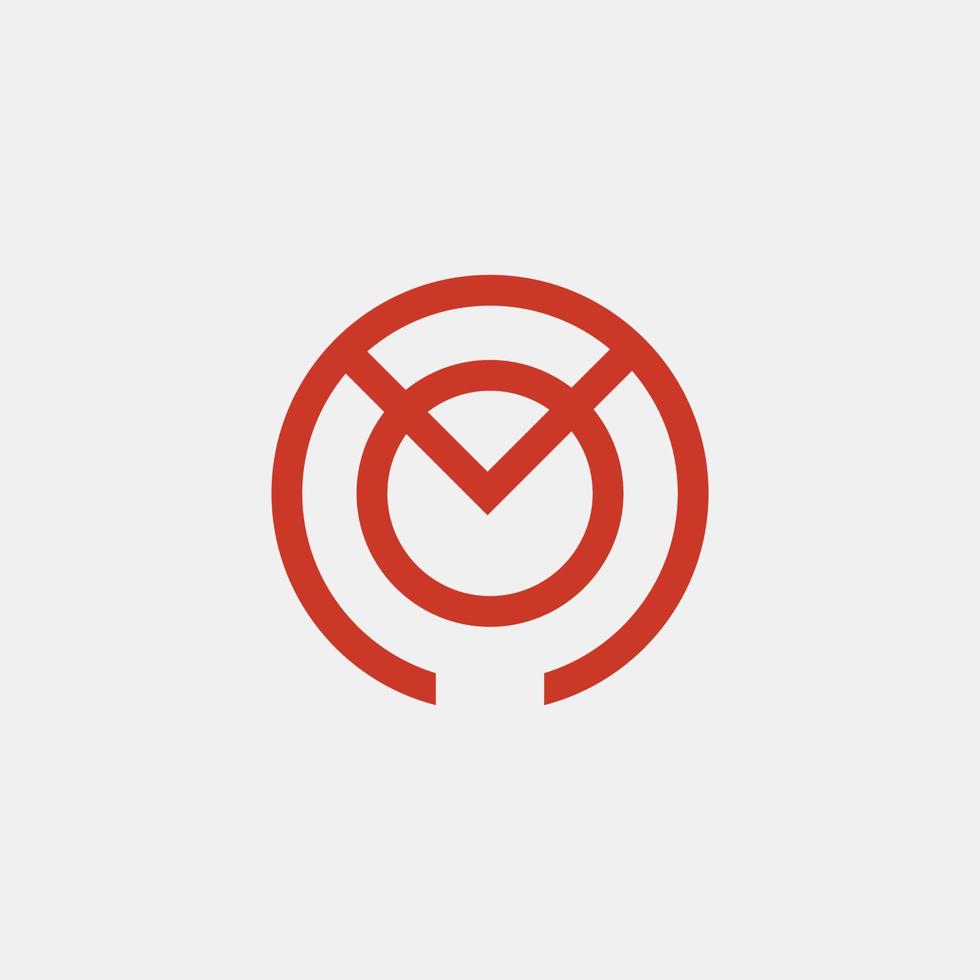 mo lechuza logotipo creativo moderno alfabeto mínimo mo letra inicial marca monograma editable en formato vectorial vector