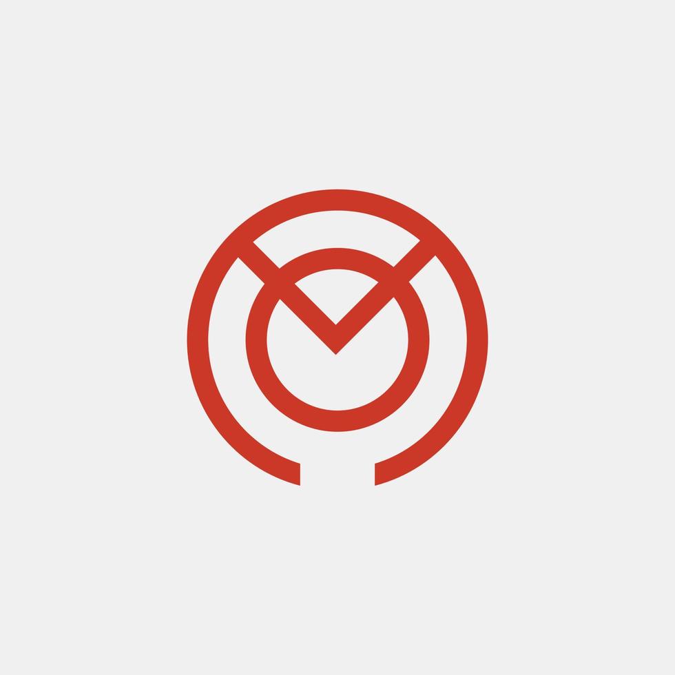 MO Owl Logo Creative Modern Minimal Alphabet M O Initial Letter Mark Monogram Editable in Vector Format