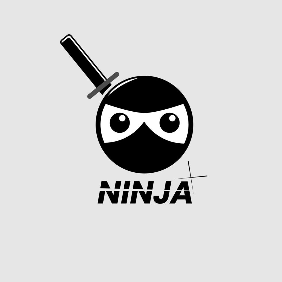 geometric logo, ninja icon, simple, unique and modern vector