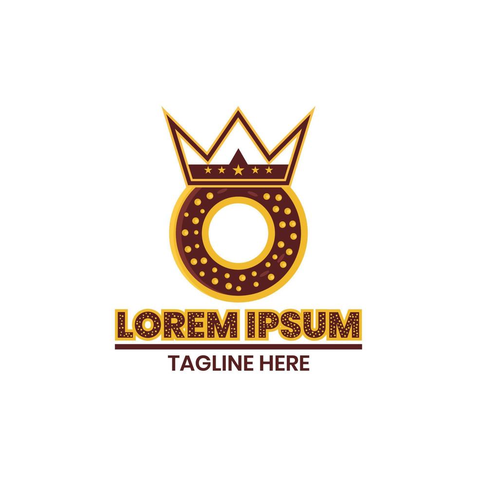 logotipo de donut king, logotipo de diseño único simple y moderno vector