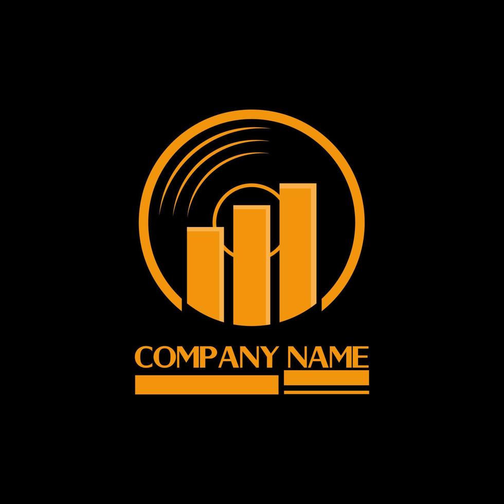 Geometric logo of music company, simple unique and modern design vector