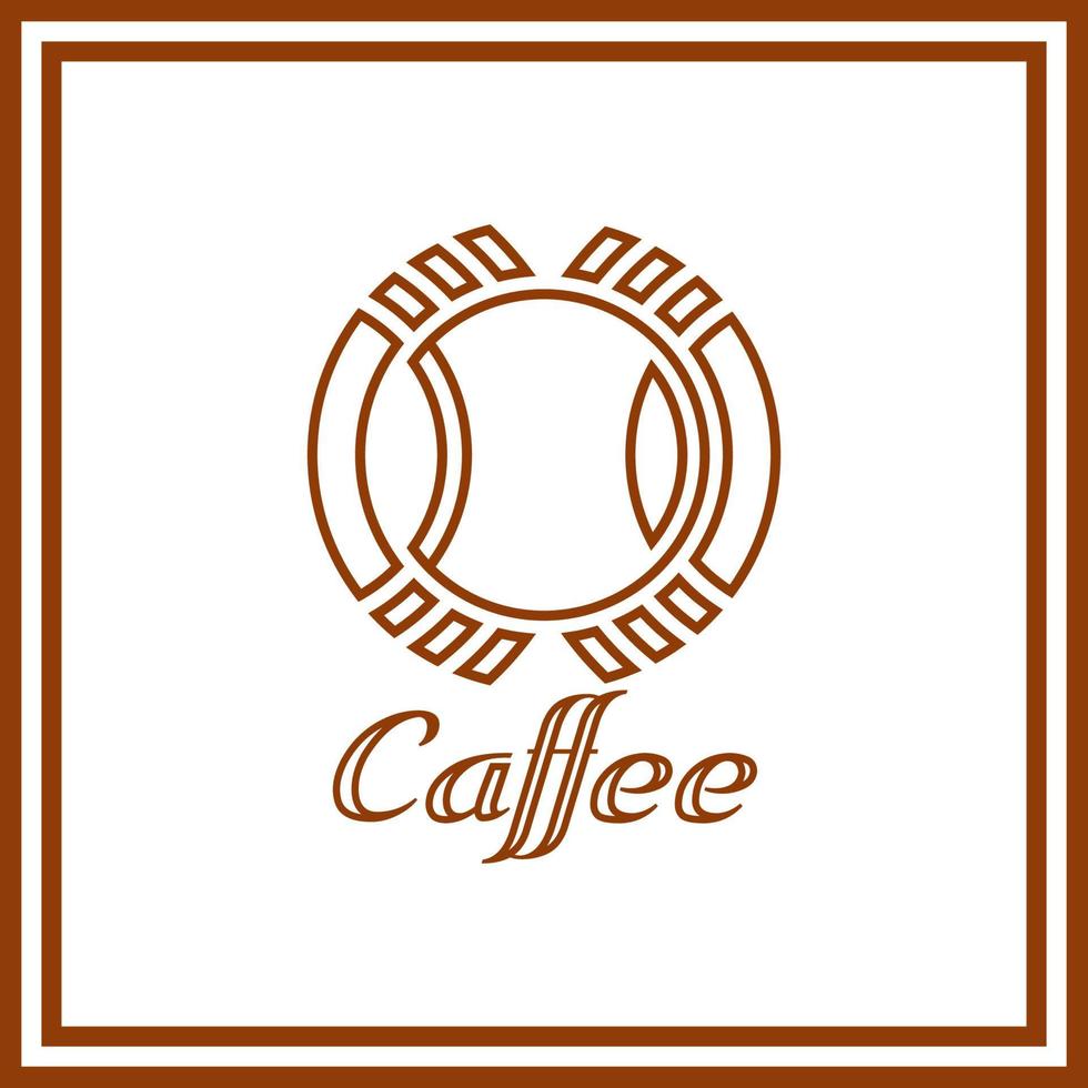 logotipo geométrico, arte de la línea del logotipo de la cafetería, diseño simple, único y moderno vector