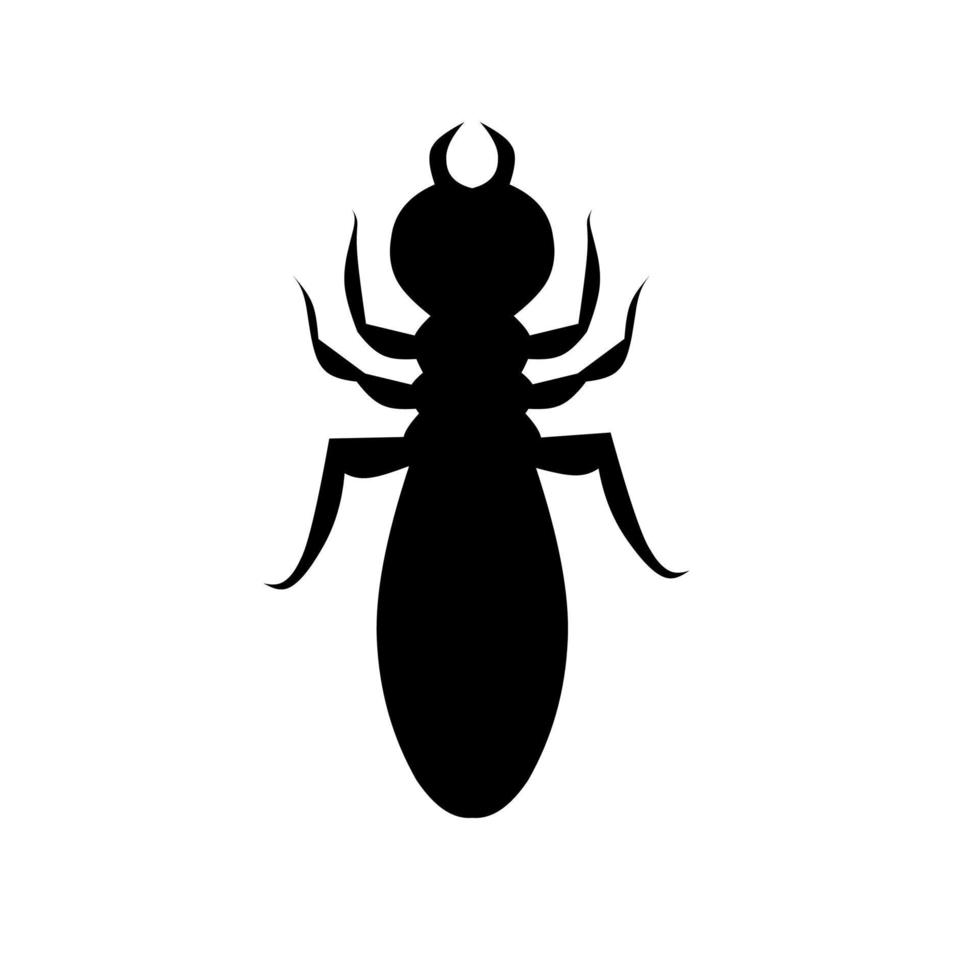 Ilustración de vector de silueta de termitas. con un fondo blanco.
