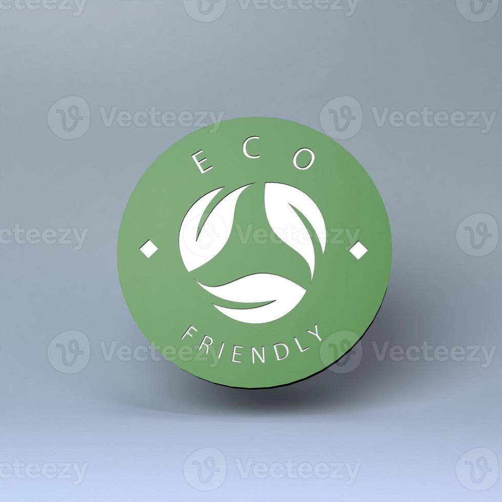 icono sobre el tema del eco. concepto de ecología. Ilustración de procesamiento 3d. foto