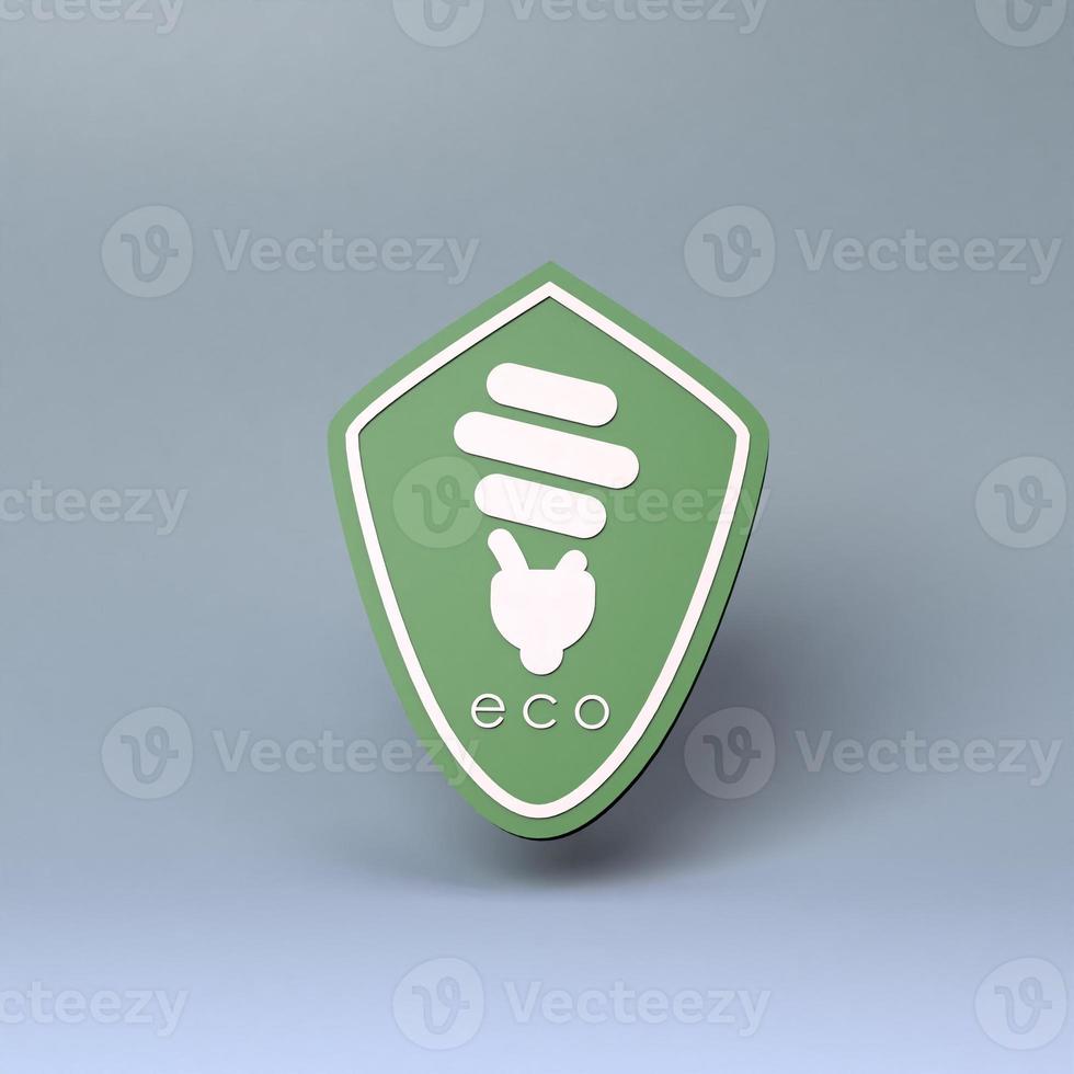 ECO icon. Ecology and conservation of the planet. 3d render illustration. photo