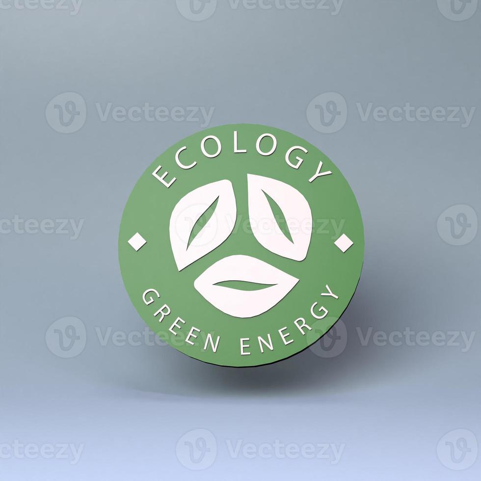 icono sobre el tema del eco. concepto de ecología. Ilustración de procesamiento 3d. foto