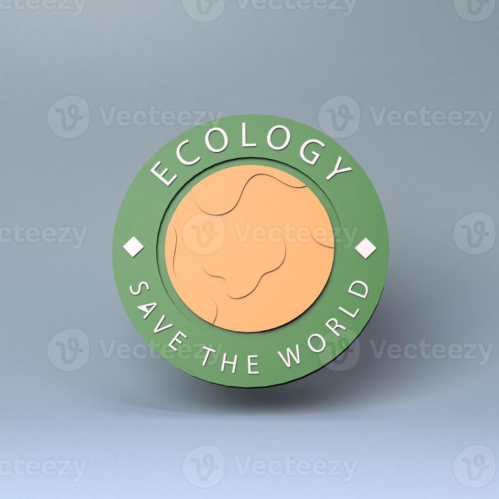 Icon on the theme of ECO. Ecology concept. 3d render illustration. photo