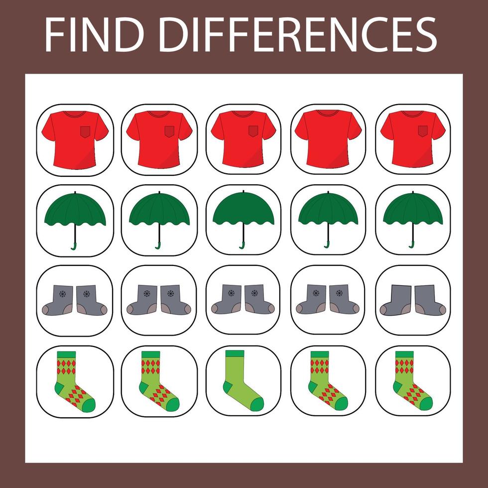 Logic game for children. Find an extra  clothes vector