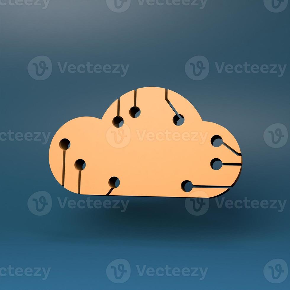 Cloud icon. Data storage concept. 3d render illustration. photo