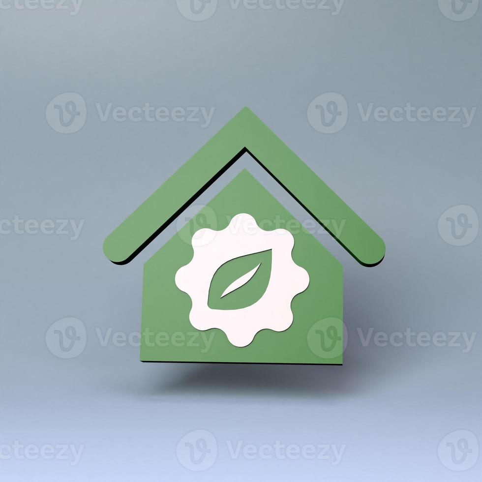 Icon on the theme of ECO. ECO friendly concept. 3d render. photo