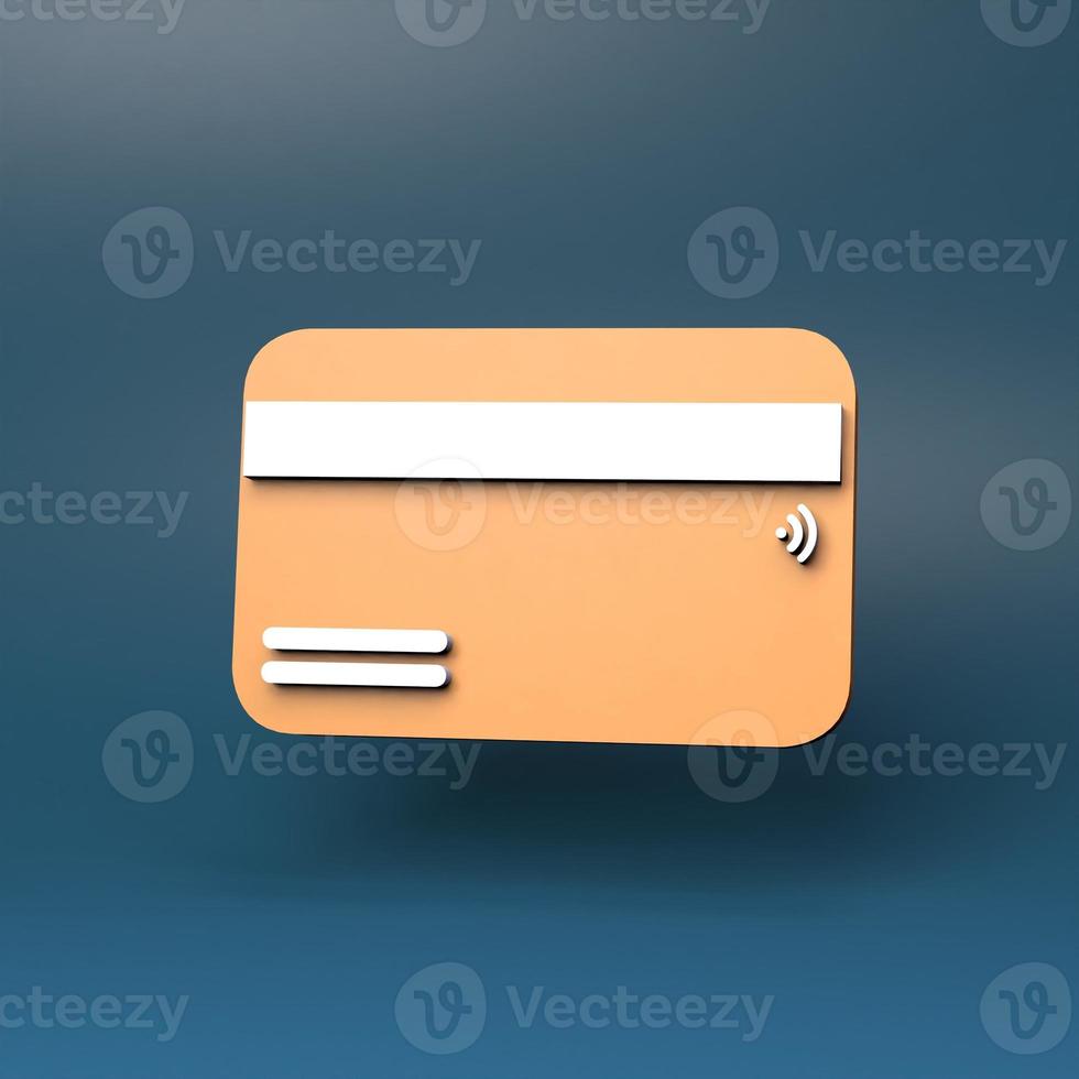 Bank card icon. 3d render illustration. photo