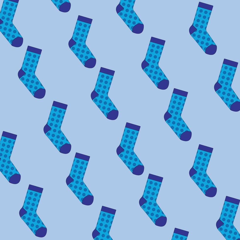 Multicolored socks on a blue background. Socks are scattered vector