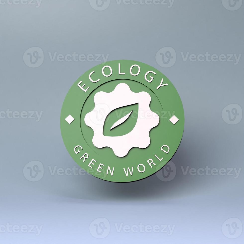 Icon on the theme of ECO. ECO friendly concept. 3d render. photo