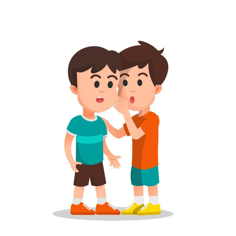 a boy whispered something to his friend vector