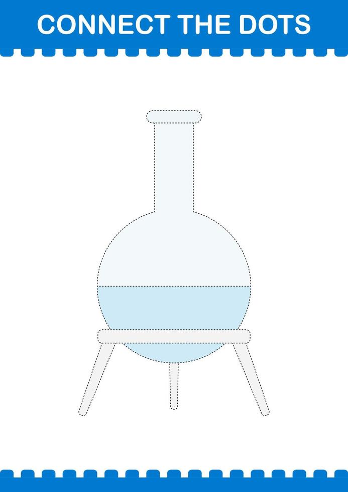 Connect the dots Florence Flask. Worksheet for kids vector