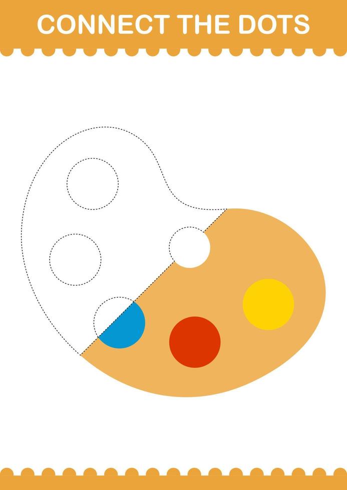 conecta la paleta de arte de puntos. hoja de trabajo para niños vector