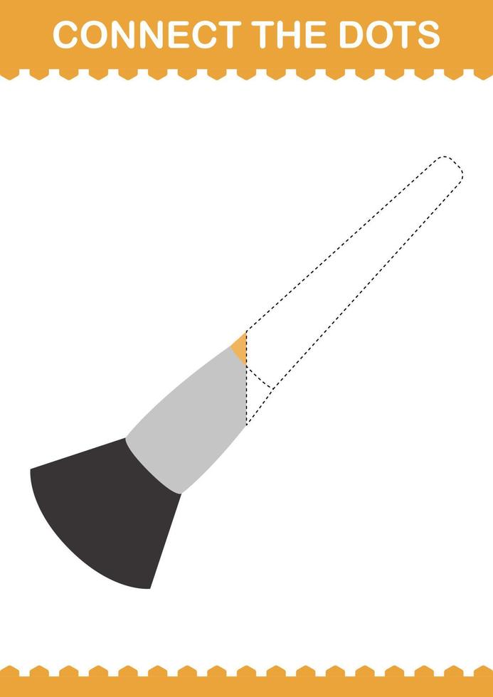 Connect the dots Paintbrush. Worksheet for kids vector