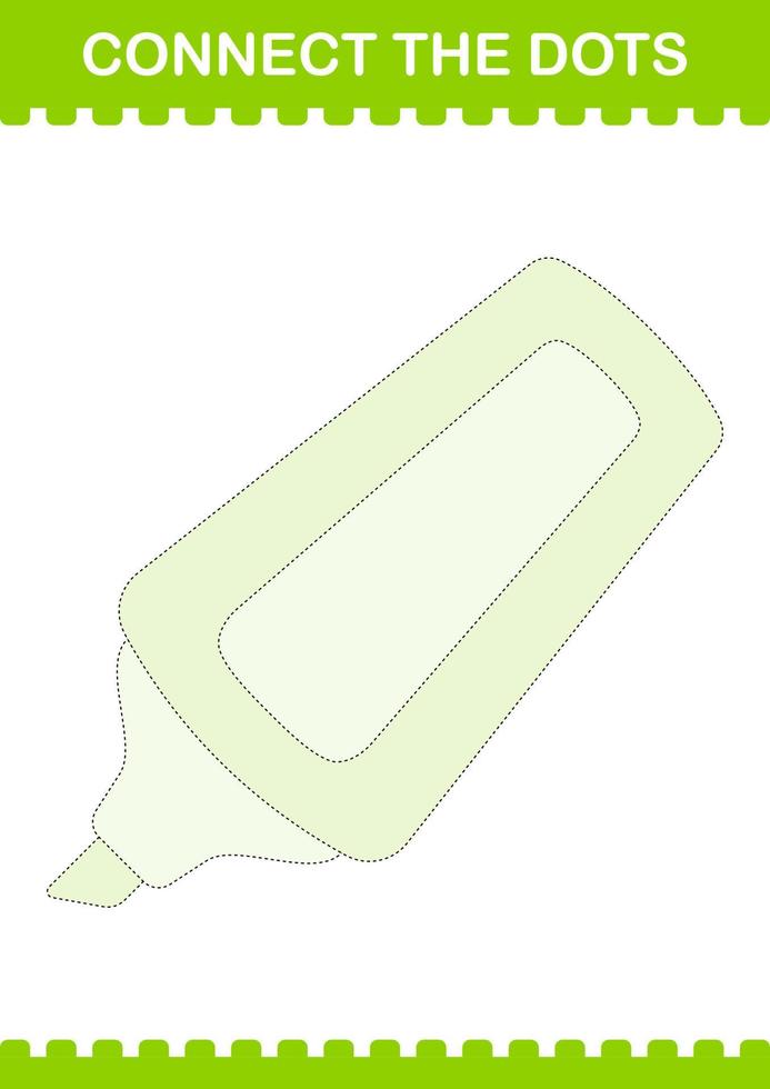 Connect the dots Marker. Worksheet for kids vector