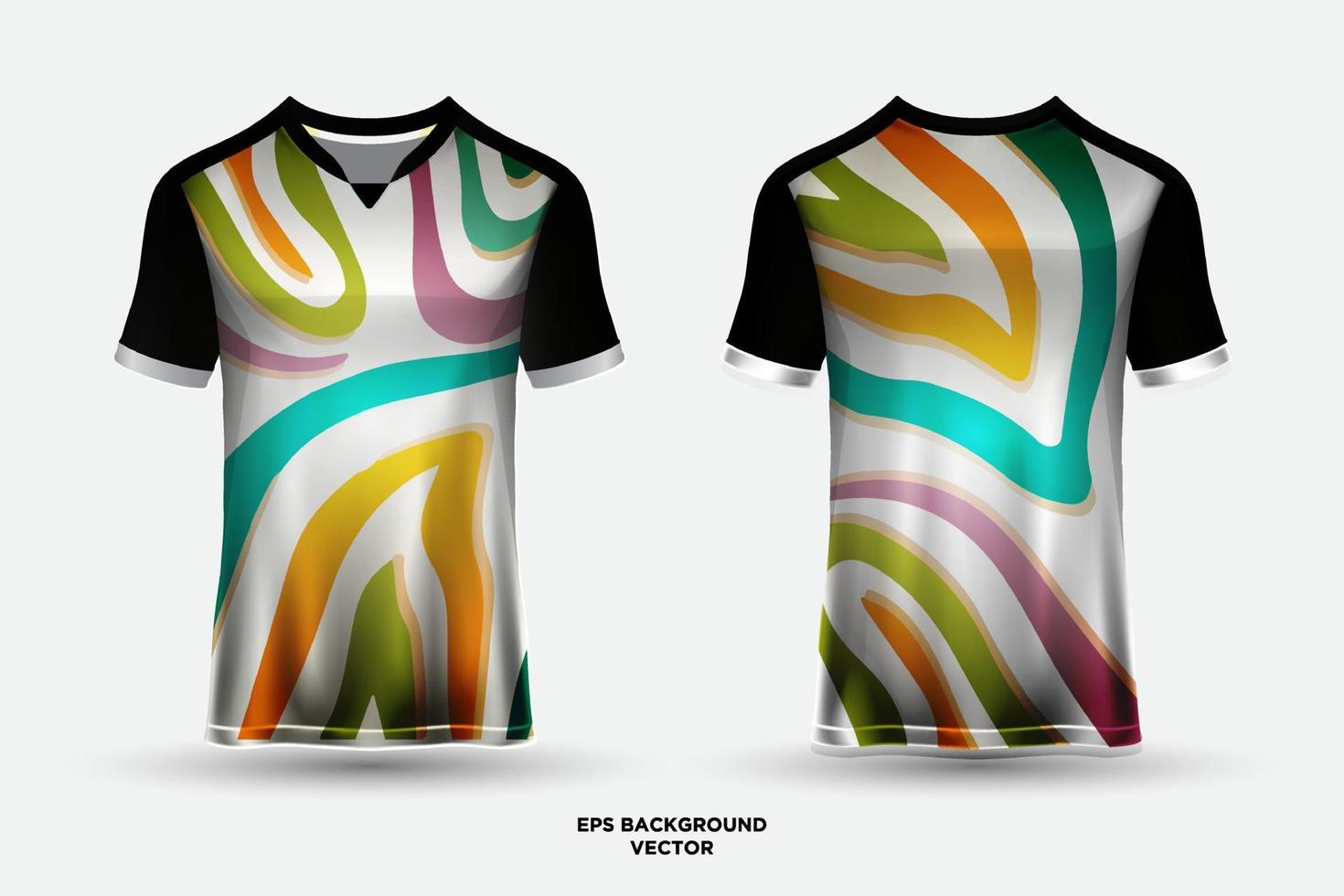 Colorful pastel t shirts design jersey background with abstract wavy shapes vector