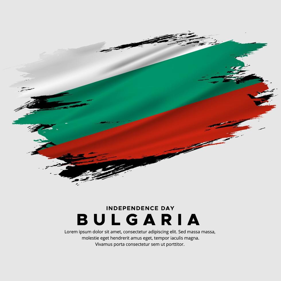 increíble vector de fondo de bandera de bulgaria con estilo de pincel grunge. ilustración vectorial del día de la independencia de bulgaria.