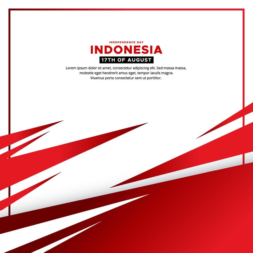 moderno vector de diseño del día de la independencia de indonesia con elemento de formas geométricas.