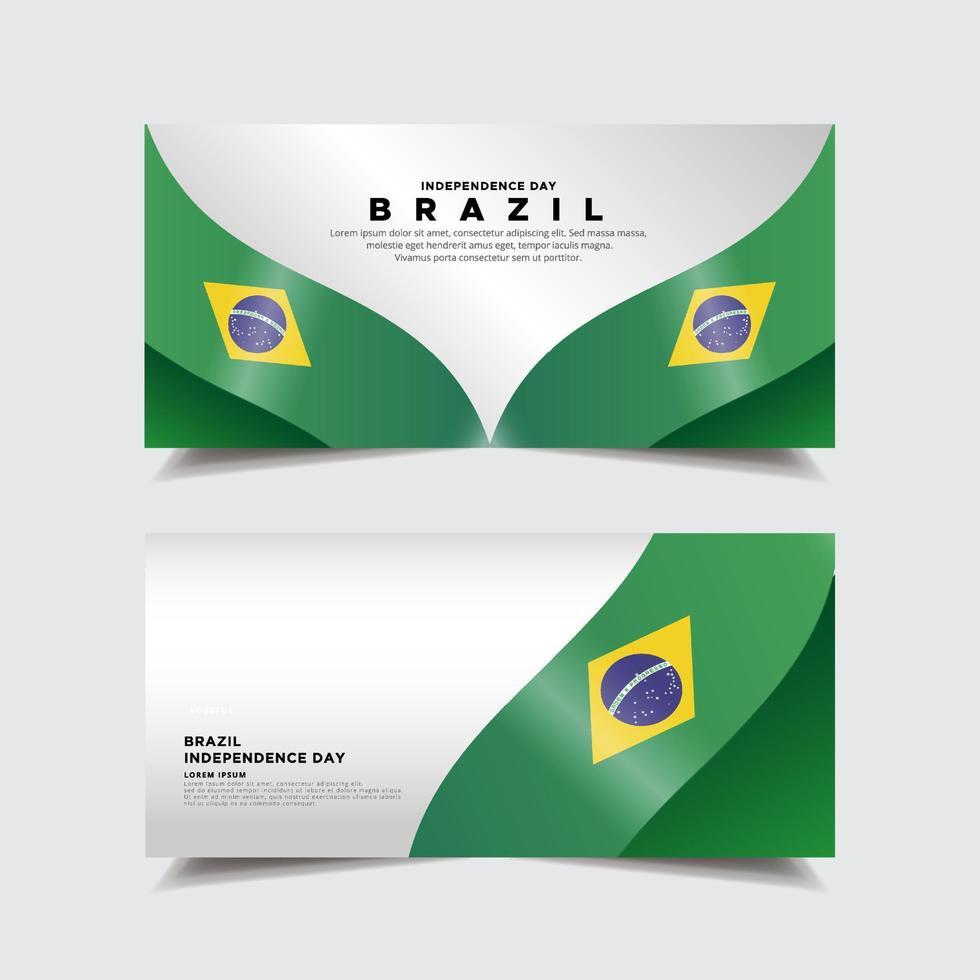 Collection of Brazil Independence Day design banner vector