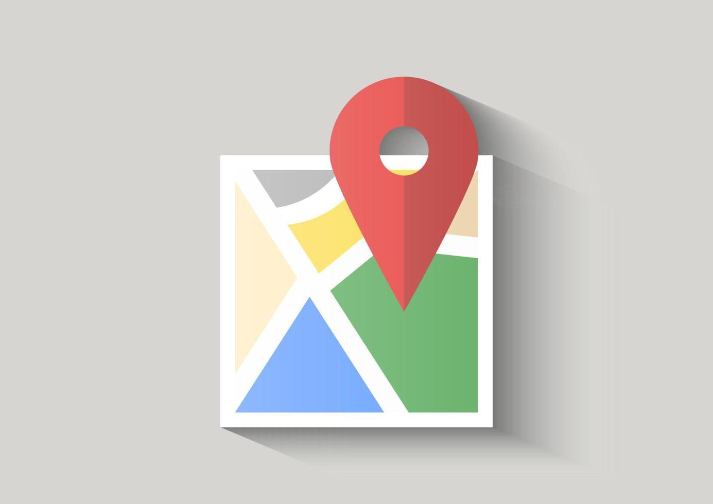 icono de mapa con pin de ubicación vector