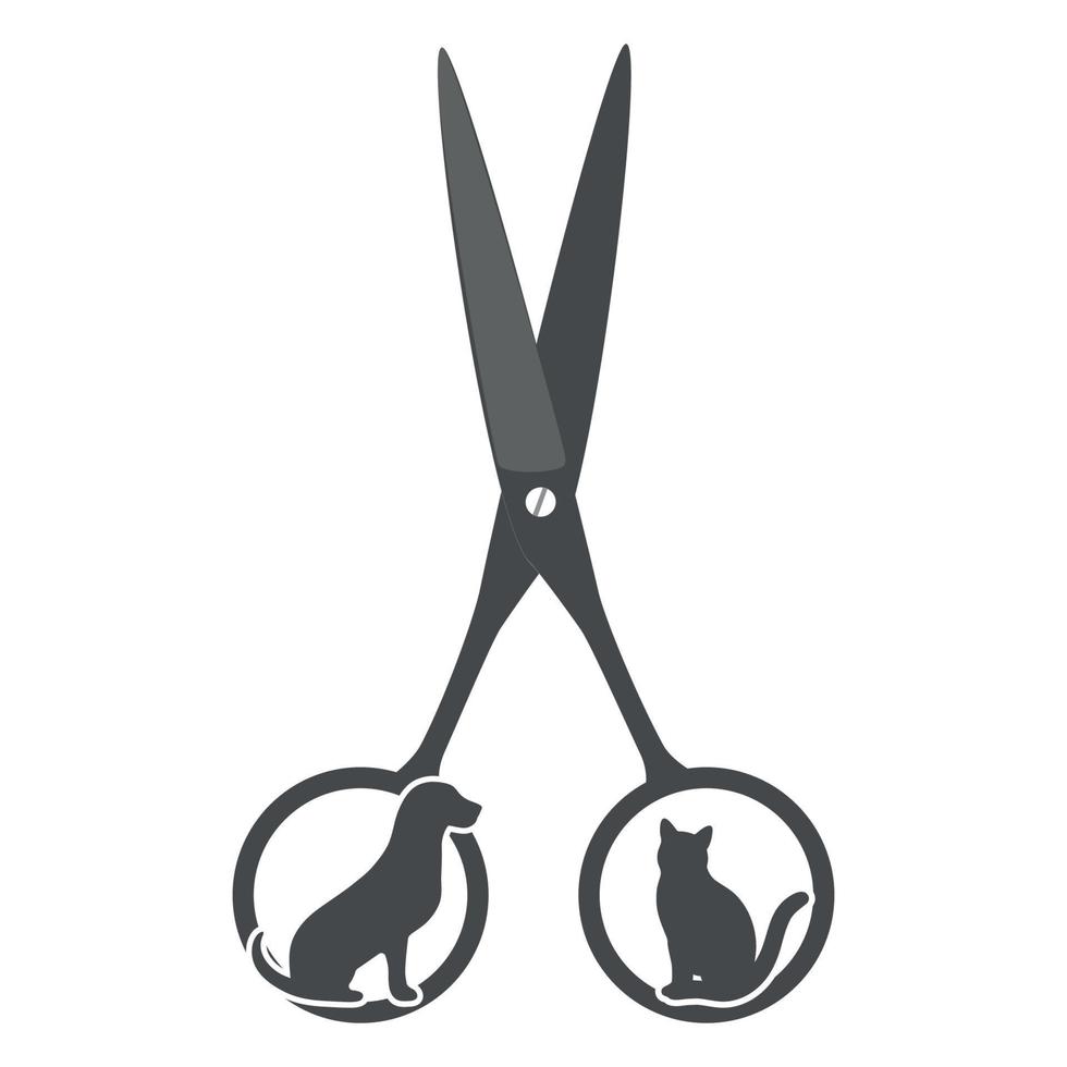 Illustration logo of a salon for the care of animals and grooming dogs and cats vector