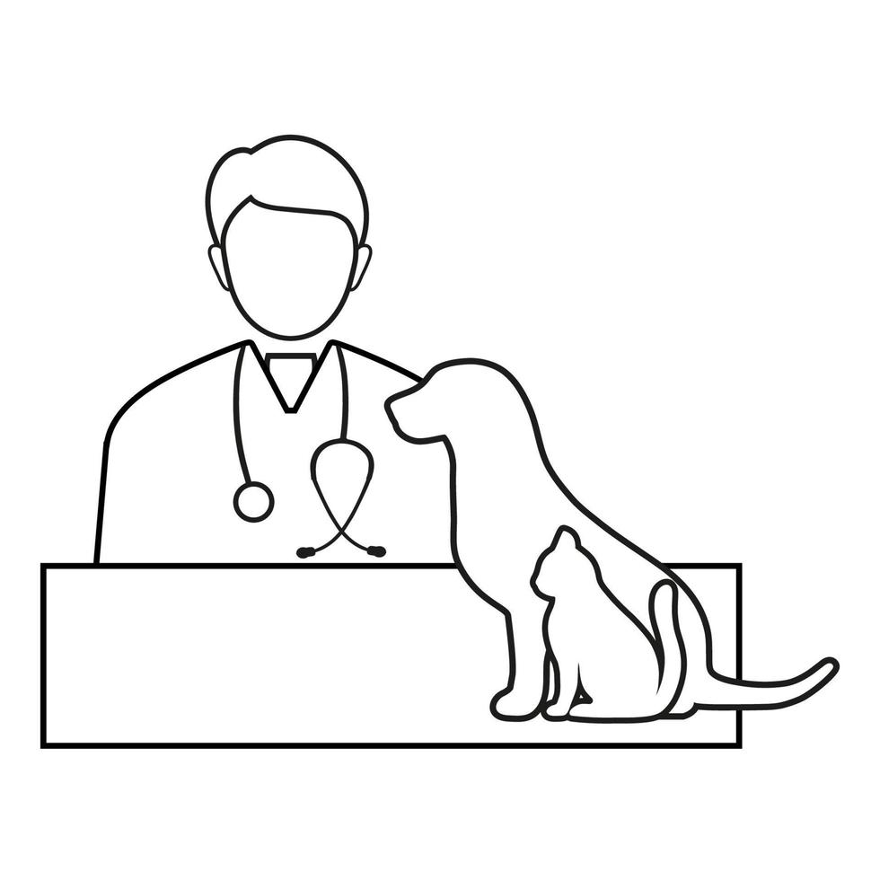 emblema veterinario perro y gato con cruz médica vector