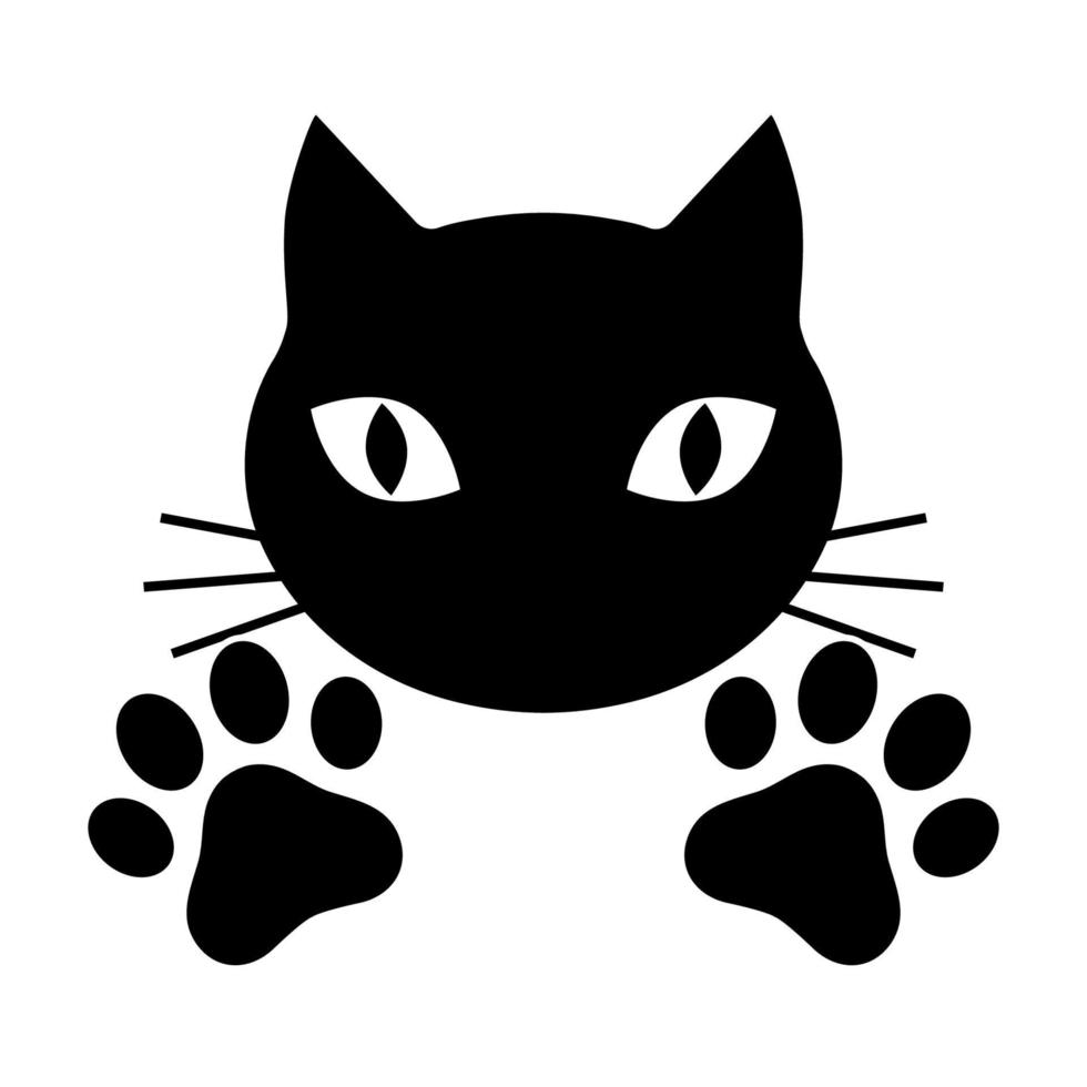 Muzzle of a cat with paws vector