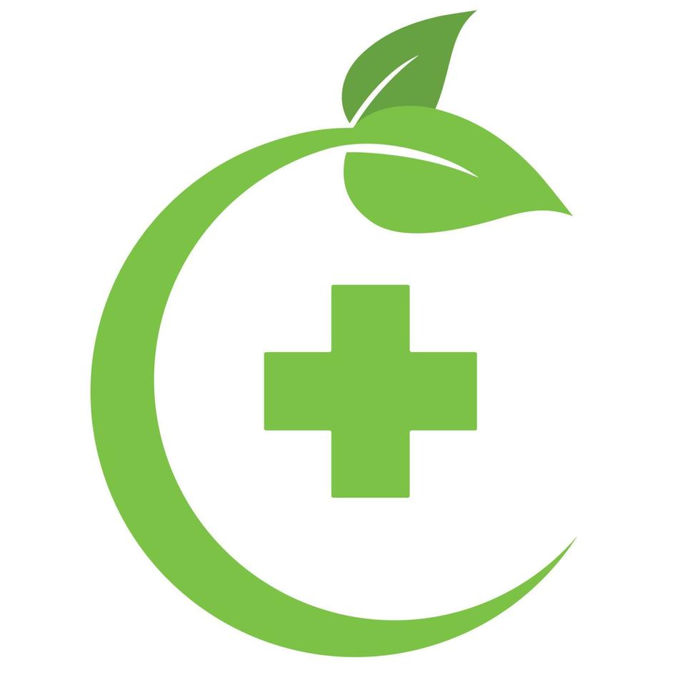 Illustration creative logo of the green pharmacy vector