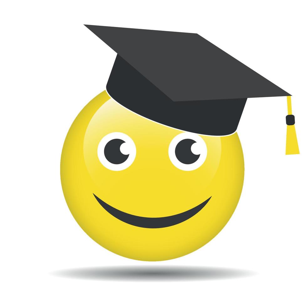 Smiley in a student cap vector