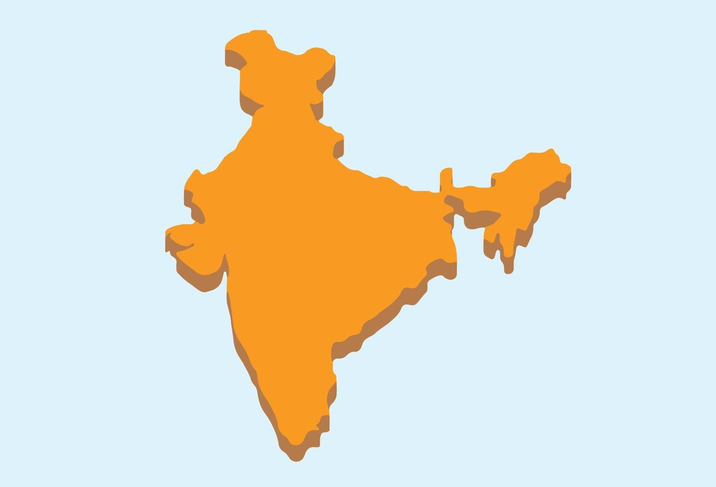 India 3D Minimal Illustration Map Geography Asia Nation Indian World vector