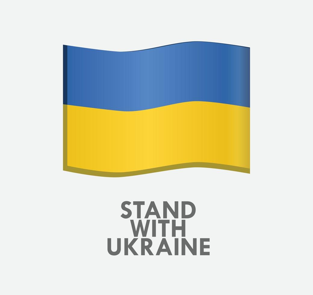 Stand With Ukraine Flag Illustration Patriotism Solidarity Symbol Icon vector