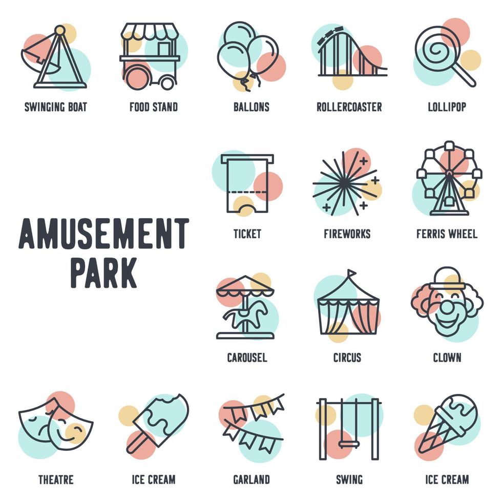 Amusement Park set icon symbol template for graphic and web design collection logo vector illustration