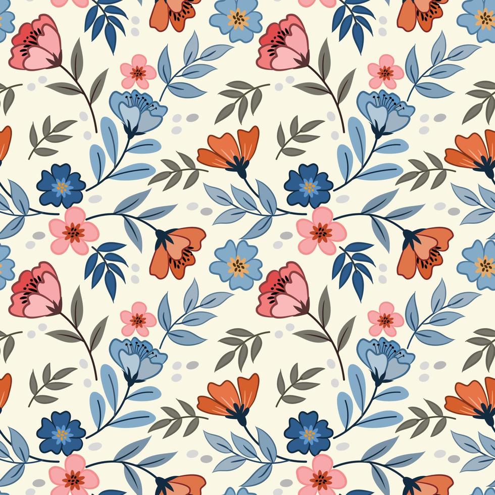Flowers design seamless pattern for fabric textile wallpaper. vector