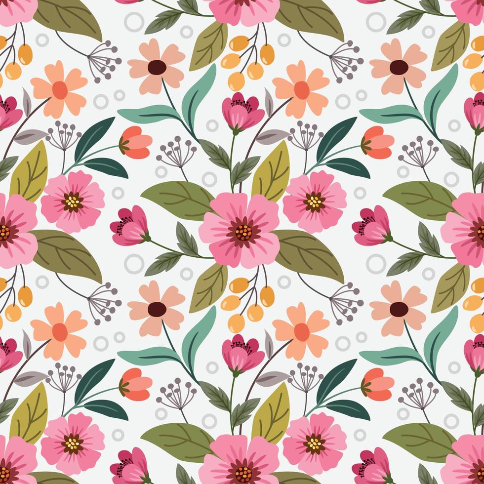 Colorful flowers seamless pattern. vector