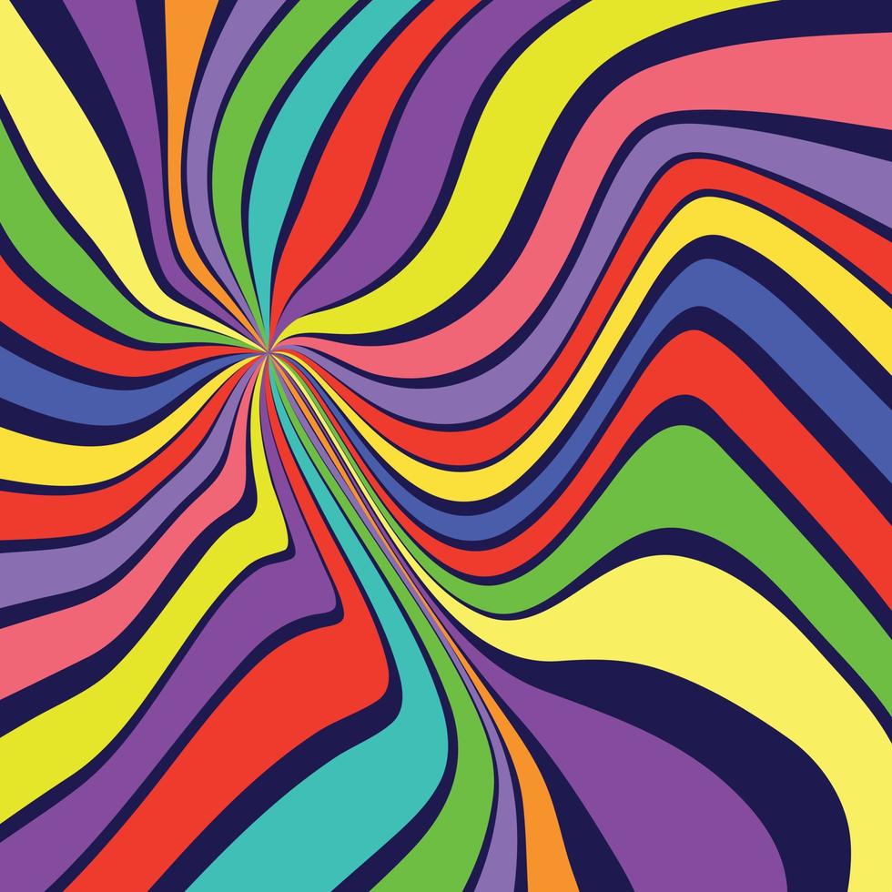 Vector Retro Groovy Vibrant Background. 70s Retro Vibes