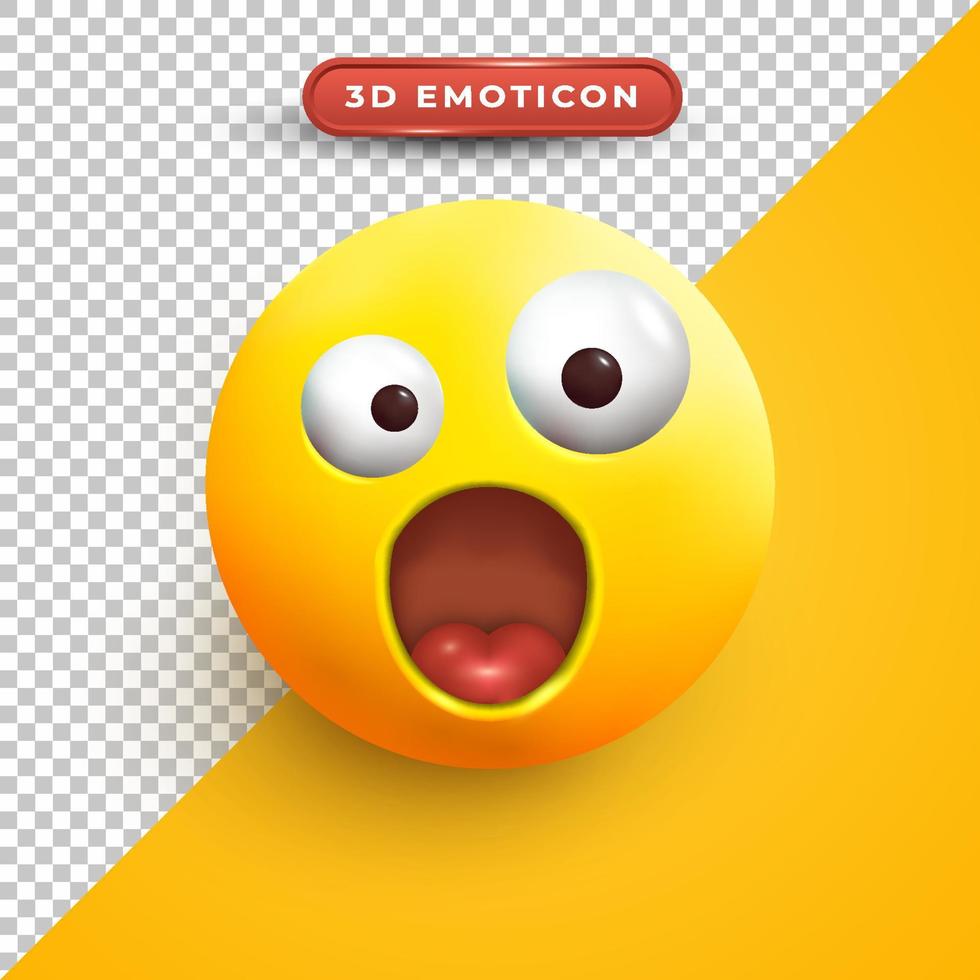 3d emoji with goofy and shocked facial expressions vector