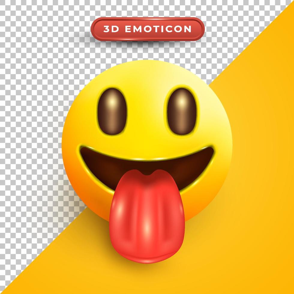 3d emoji with enchanted expression vector