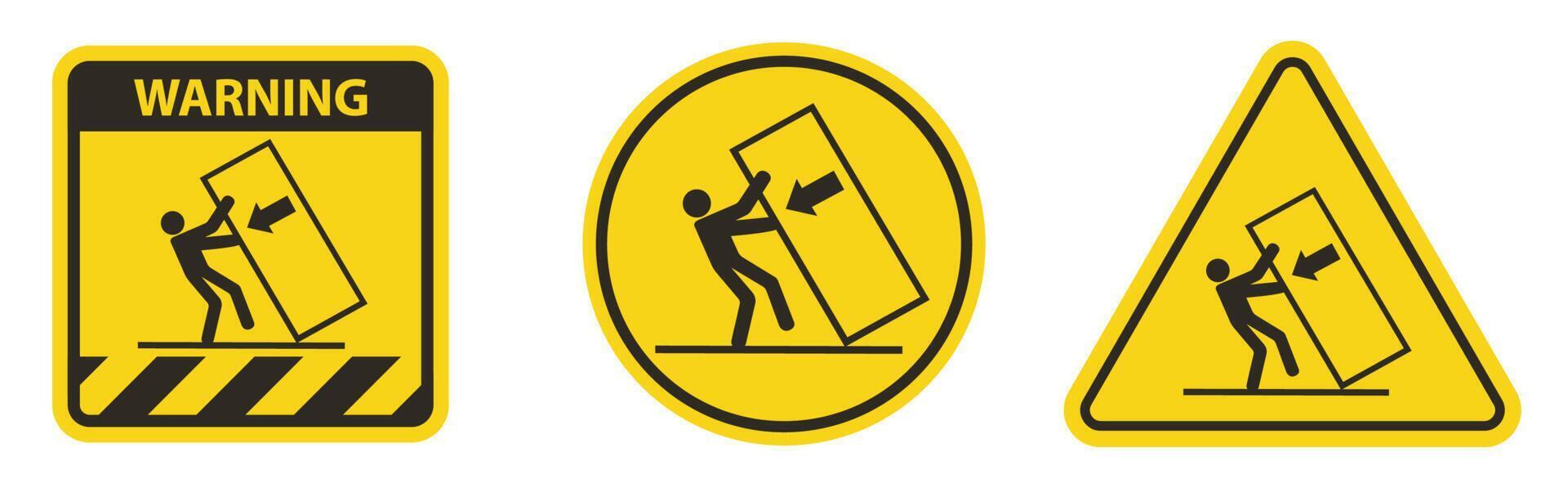 Body Crush Tip over Hazard Symbol Sign Isolate On White Background,Vector Illustration EPS.10 vector