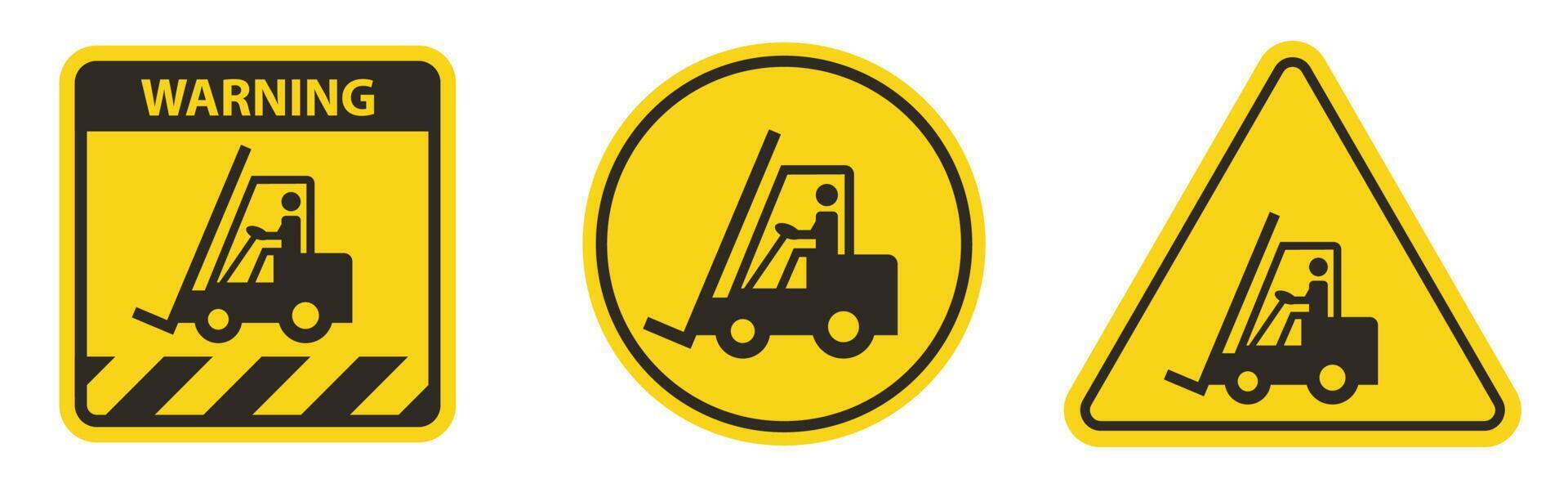 Beware Forklift Symbol Sign Isolate On White Background,Vector Illustration vector