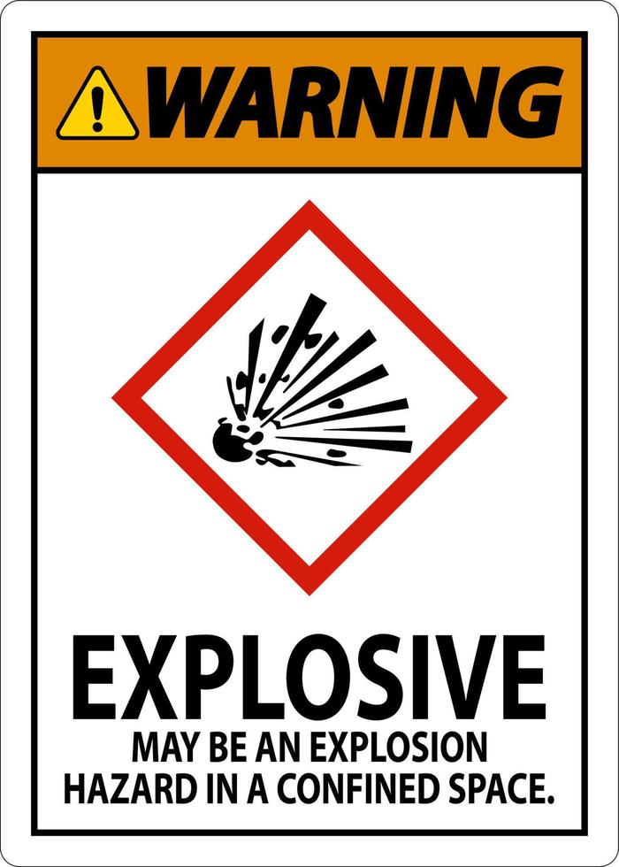 signo de advertencia de ghs explosivos sobre fondo blanco vector