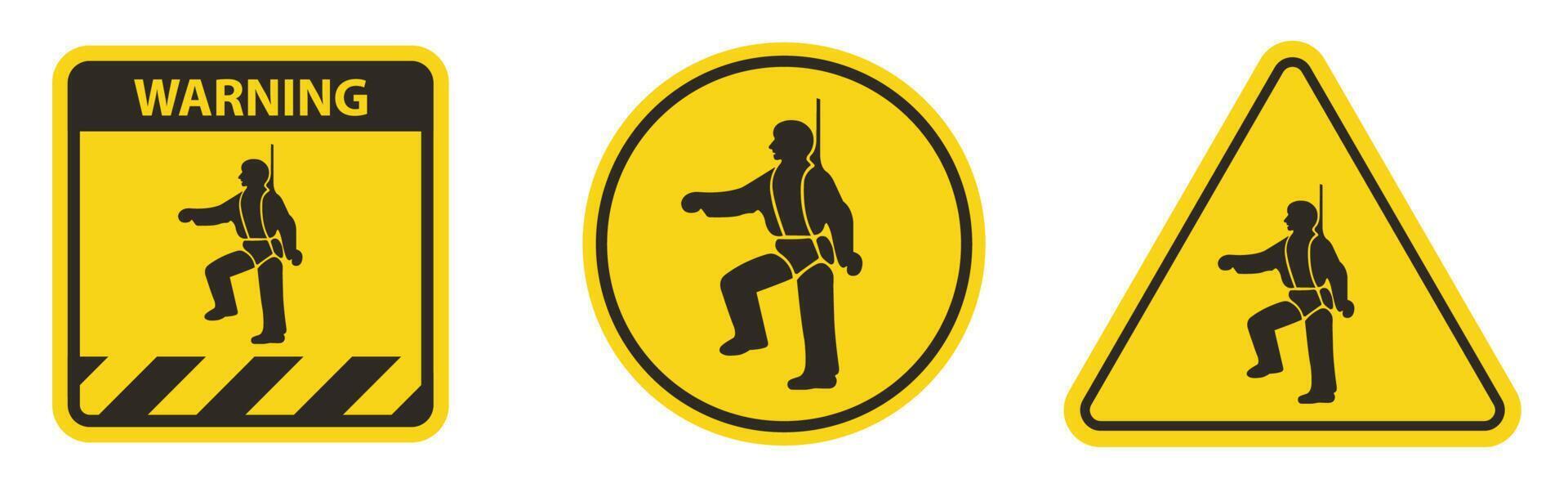 icono de ppe arnés de seguridad debe ser usado símbolos signo aislar sobre fondo blanco, ilustración vectorial eps.10 vector