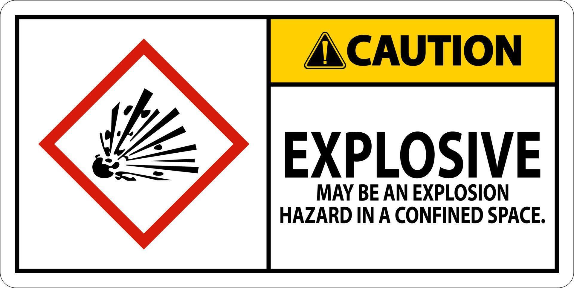 Caution Explosive GHS Sign On White Background vector