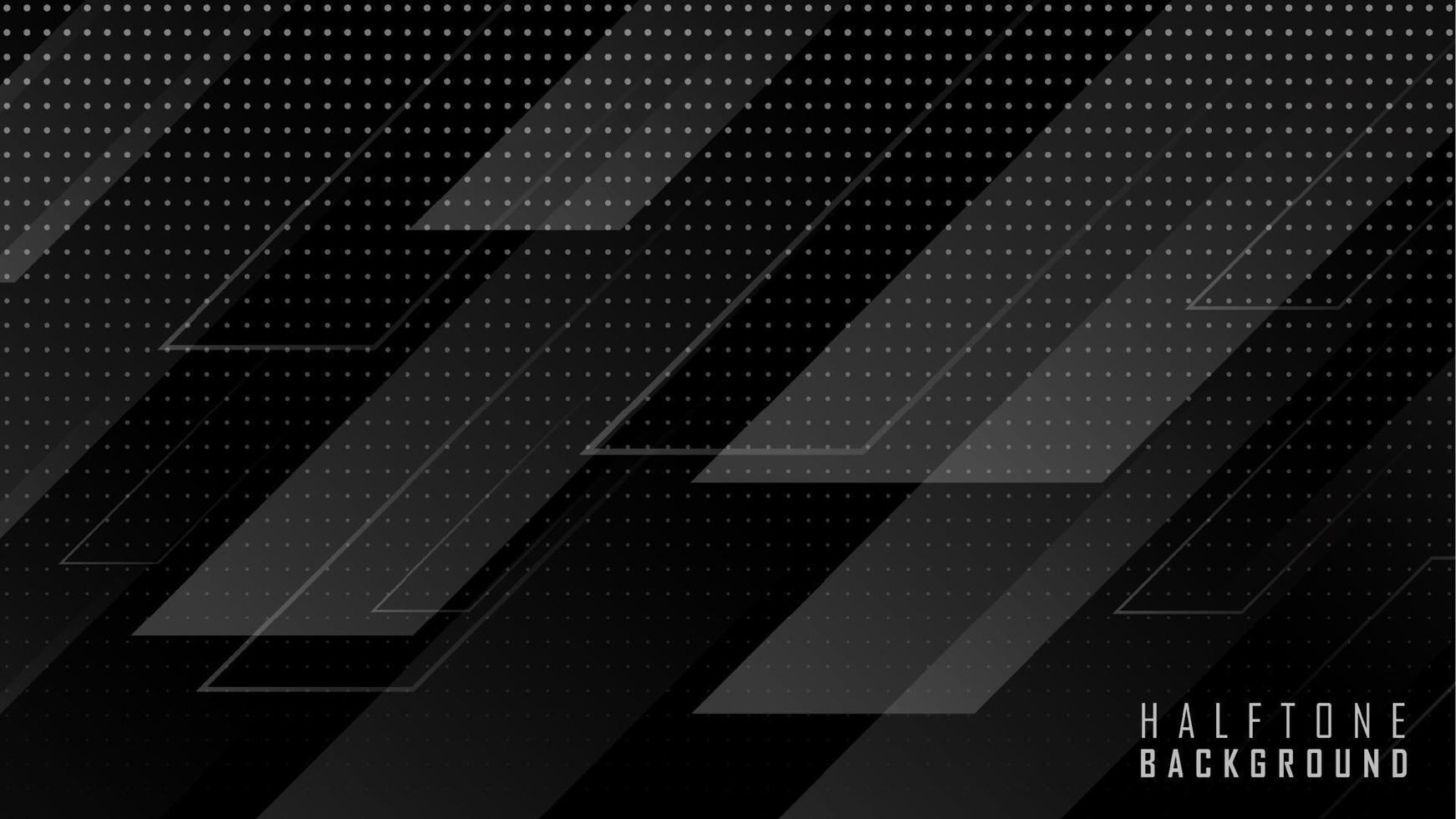Black background with halftone dots and lines overlay vector