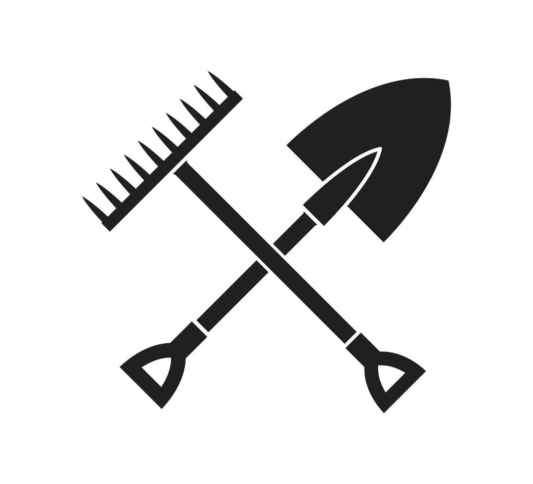 Shovel icon vector logo design template