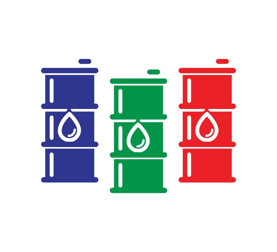 Oil barrel icon vector logo design flat illustration