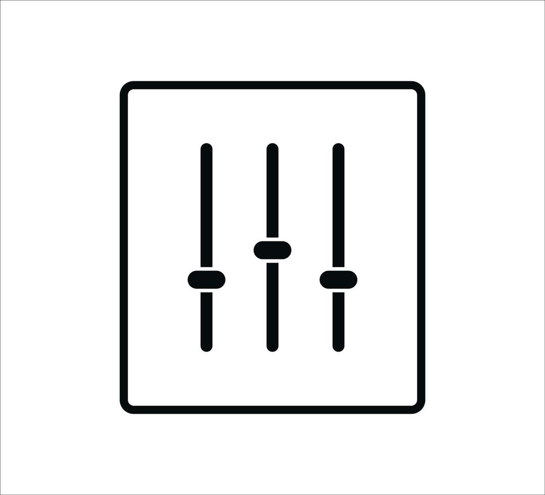 icono de control de audio del mezclador estilo plano vector